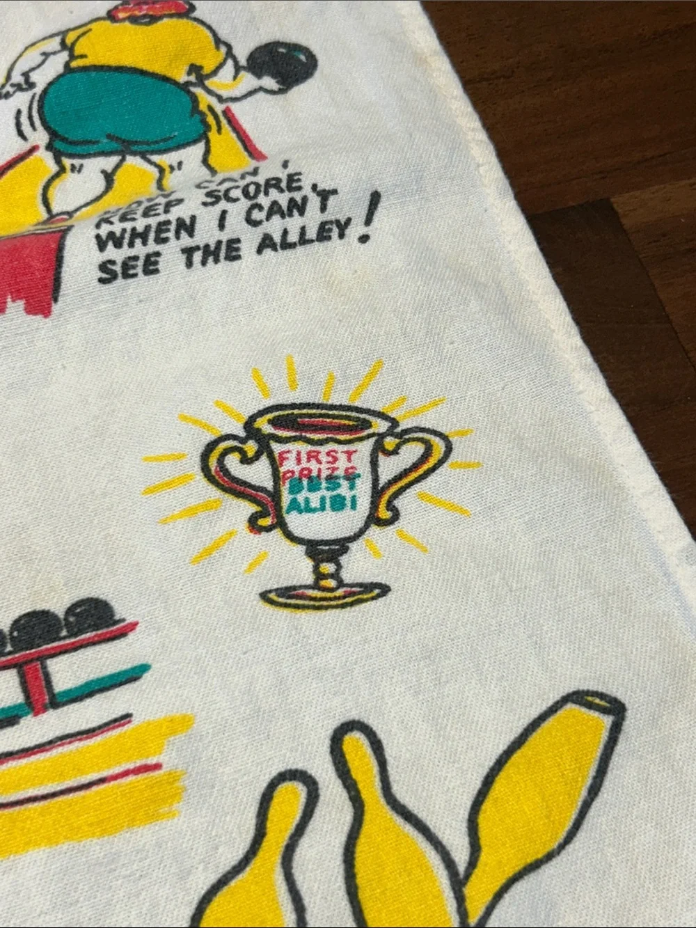 50’s Vintage Bowling Cartoon Hand Towel